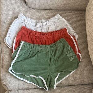 PINK Victoria's Secret Green, orange and Gray Athletic Shorts